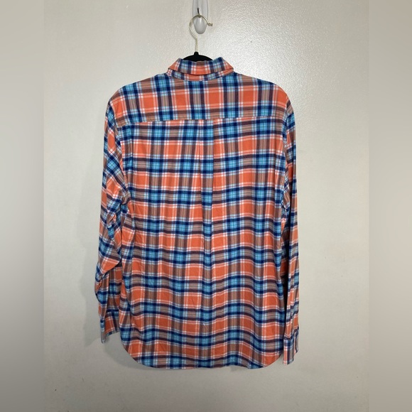 Vineyard Vines orange/blue plaid slim fit Whale shirt. Medium - Picture 5 of 5
